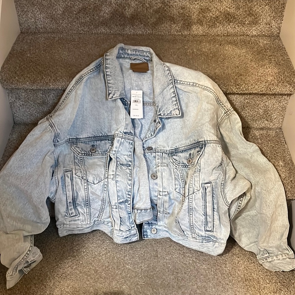 Puffy sleeves denim jacket